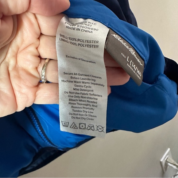 Eddie Bauer Reversible Blue Jacket Boys Size Large (14/16) - Picture 6 of 9